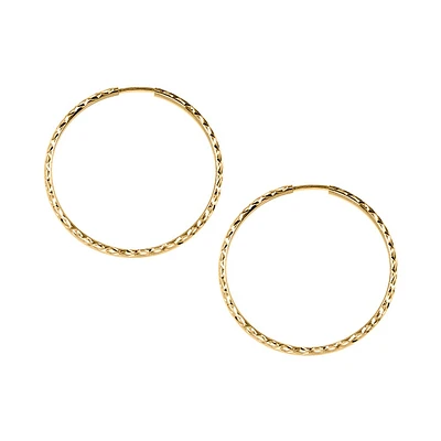 33MM Sleeper Hoop Earrings in 10kt Yellow Gold
