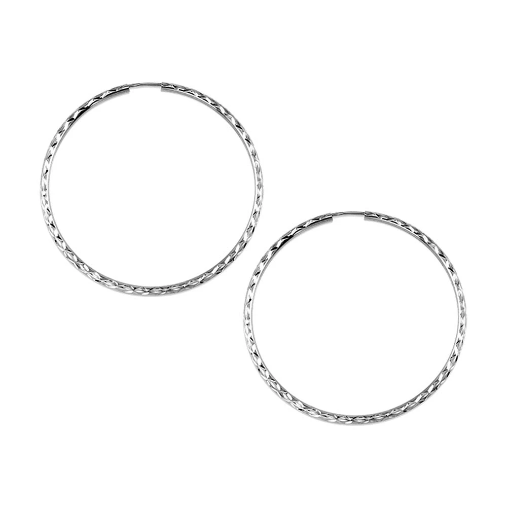 38MM Sleeper Hoop Earrings in 10kt White Gold
