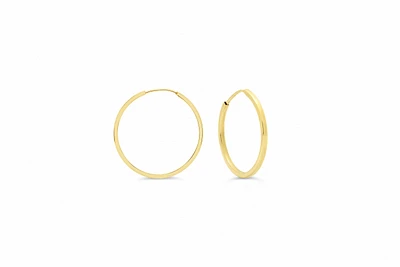 18MM Square Tube Sleeper Hoop Earrings in 10kt Yellow Gold