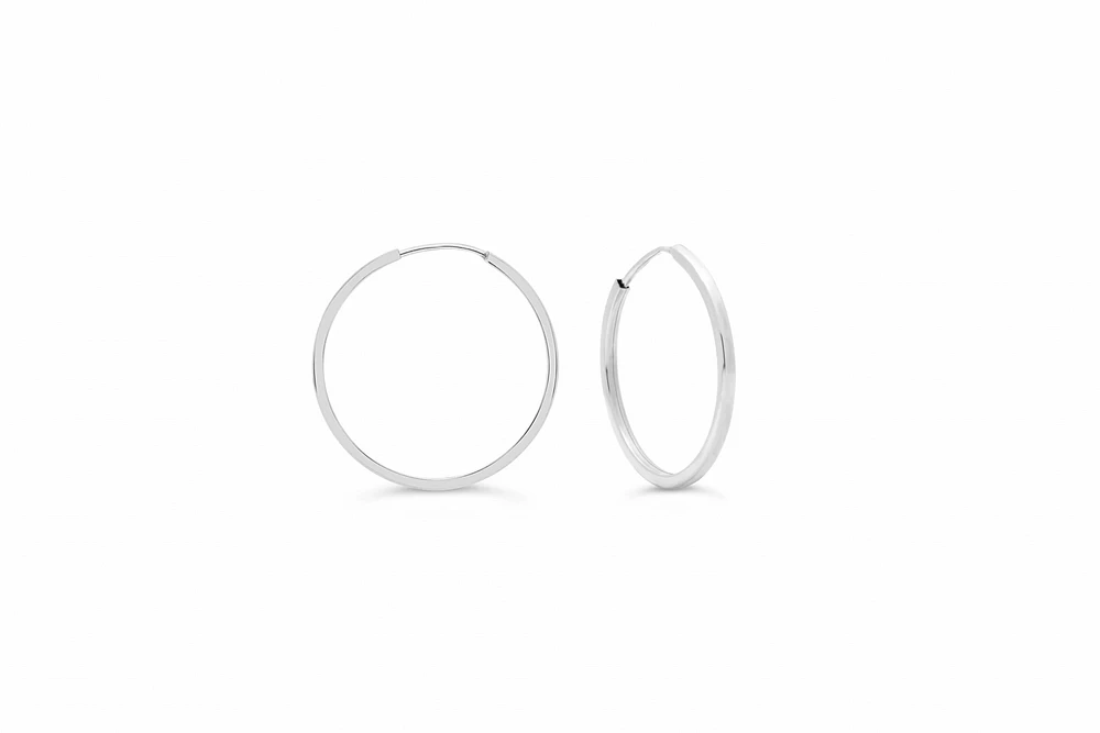 18MM Square Tube Sleeper Hoop Earrings in 10kt Gold