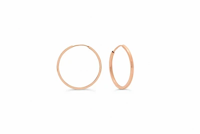 18MM Square Tube Sleeper Hoop Earrings in 10kt Rose Gold
