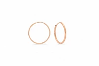 18MM Square Tube Sleeper Hoop Earrings in 10kt Rose Gold