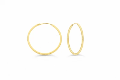 22MM Square Tube Sleeper Hoop Earrings in 10kt Yellow Gold