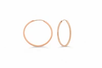 22MM Square Tube Sleeper Hoop Earrings in 10kt Rose Gold