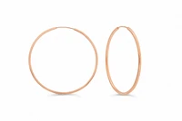 33MM Square Tube Sleeper Hoop Earrings in 10kt Rose Gold