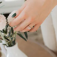 Ring with Genuine Topaz and Cubic Zirconia in Sterling Silver