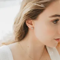 Earrings with Genuine Topaz and Cubic Zirconia in Sterling Silver