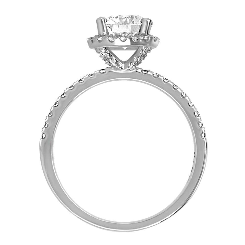 Eternal Allure Halo Engagement Ring with 1.30 Carat TW of Diamonds in 18kt White Gold