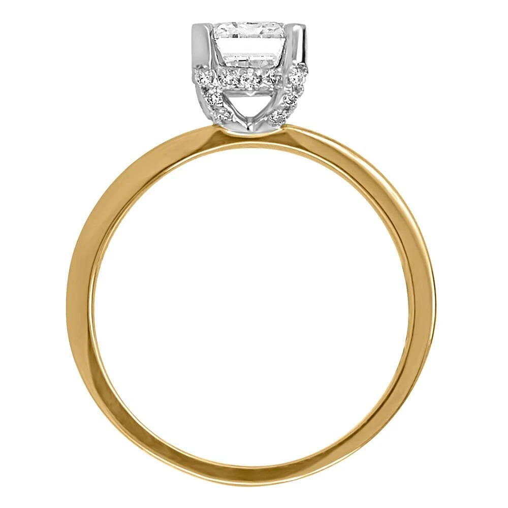 Eternal Icon Emerald Solitaire Engagement Ring with 1.63 Carat TW of Diamonds in 18kt Yellow Gold