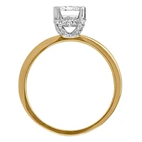 Eternal Icon Emerald Solitaire Engagement Ring with 1.63 Carat TW of Diamonds in 18kt Yellow Gold