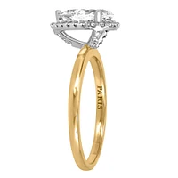 Eternal Wonder Pear Halo Engagement Ring with 1.17 Carat TW of Diamonds in 18kt Yellow Gold