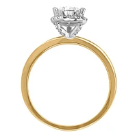 Eternal Wonder Pear Halo Engagement Ring with 1.17 Carat TW of Diamonds in 18kt Yellow Gold