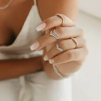 Chevron Ring with .50 Carat of Diamonds in 10kt White Gold