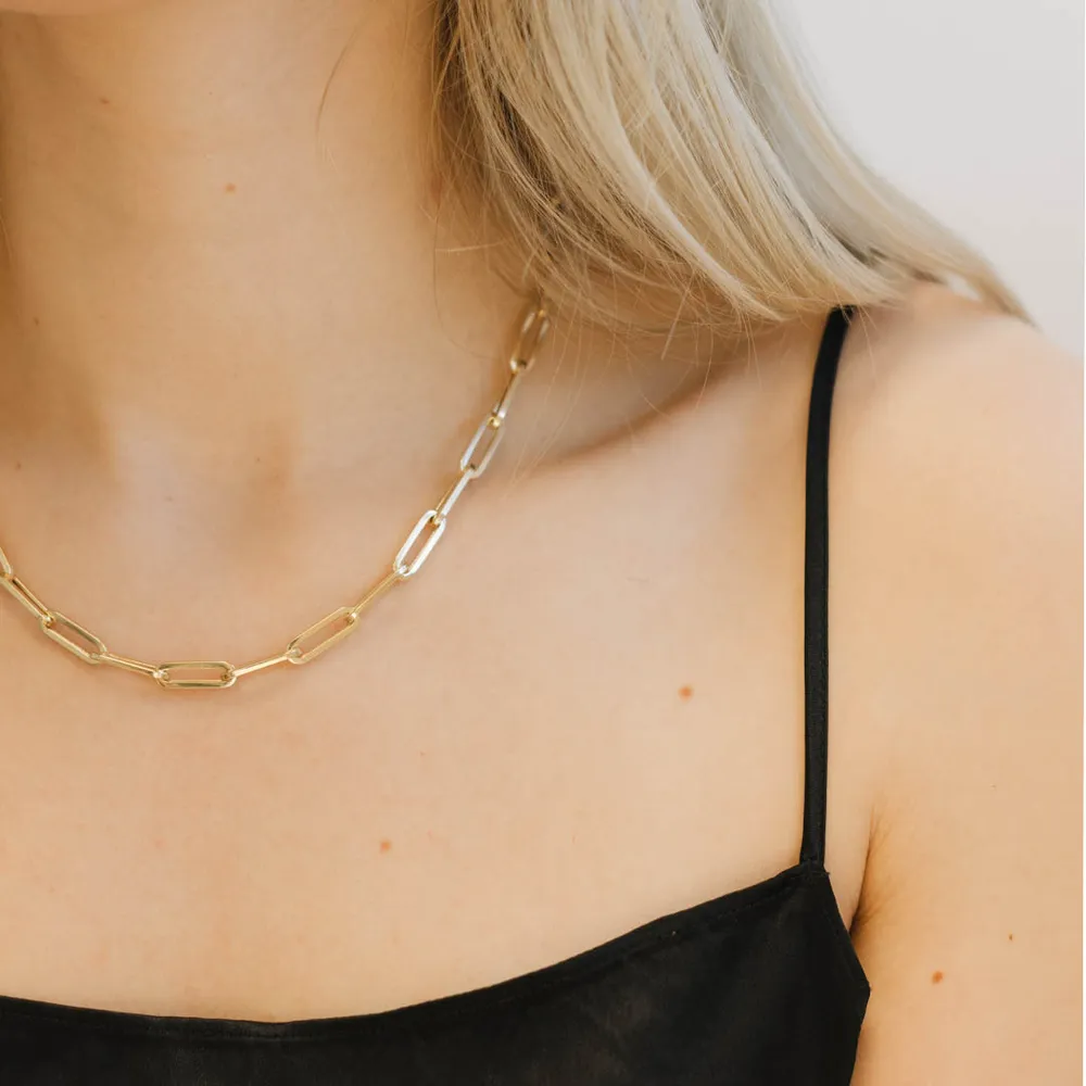 20″ Large 5.3MM Layla Cable Link Paperclip Chain Necklace in 10kt Yellow Gold