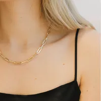 20″ Large 5.3MM Layla Cable Link Paperclip Chain Necklace in 10kt Yellow Gold