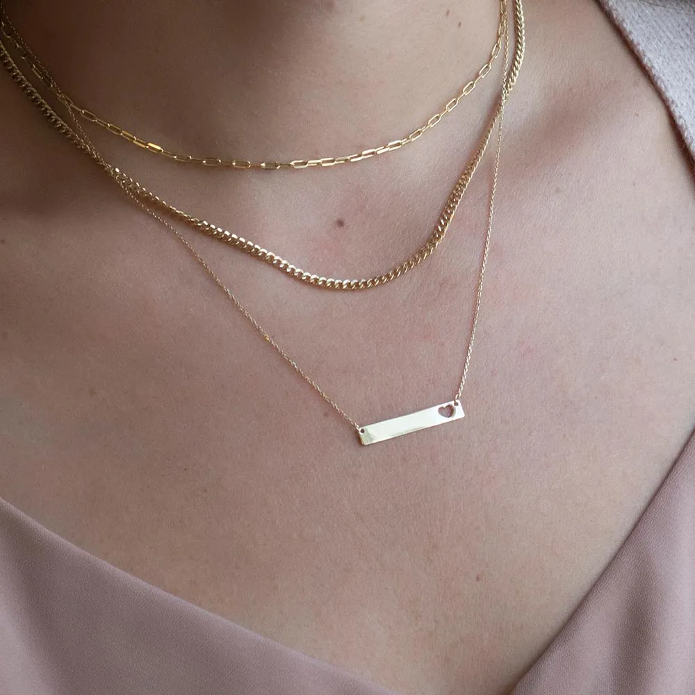 18″ Engravable Nameplate Necklace in 10kt White Gold