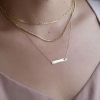18″ Engravable Nameplate Necklace in 10kt White Gold