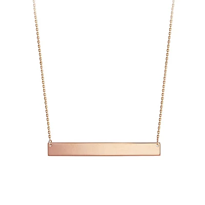 18″ Engravable Nameplate Necklace in 10kt Rose Gold
