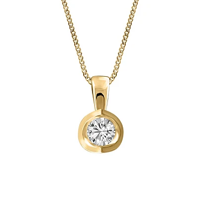 Pendant with Carat Diamond in 14kt Yellow Gold with Chain