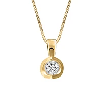 Pendant with Carat Diamond in 14kt Yellow Gold with Chain