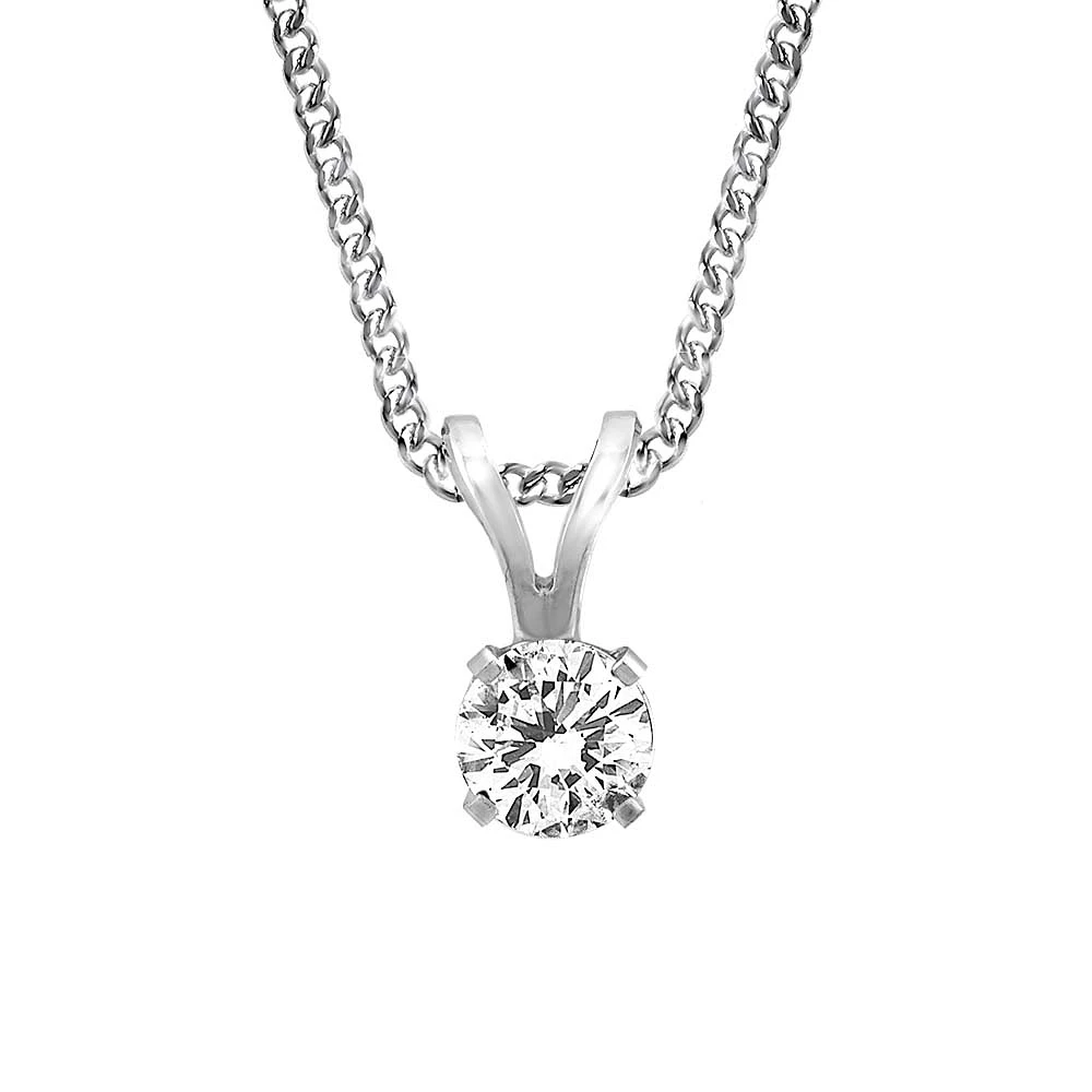 Pendant with Carat Cubic Zirconia in 14kt White Gold with Chain