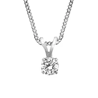 Pendant with Carat Cubic Zirconia in 14kt White Gold with Chain