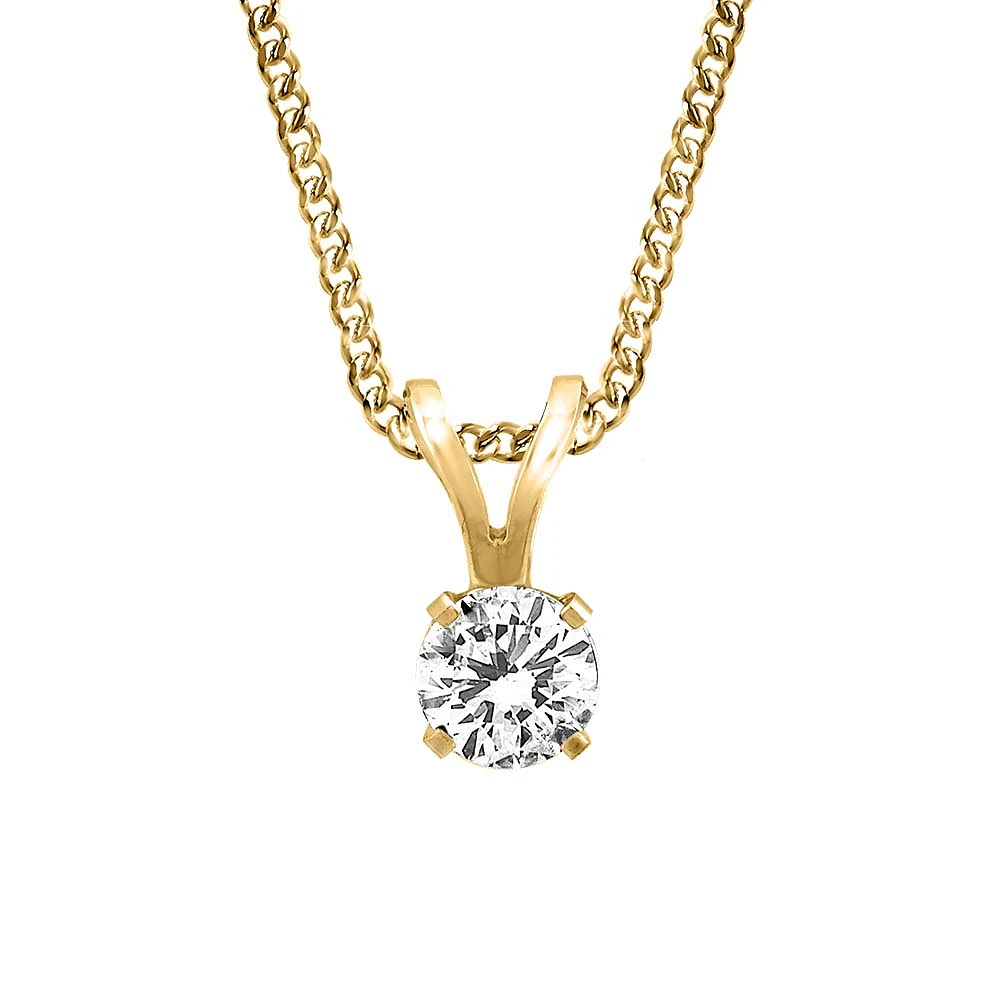 Pendant with Carat Cubic Zirconia in 14kt Yellow Gold with Chain