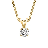 Pendant with Carat Cubic Zirconia in 14kt Yellow Gold with Chain