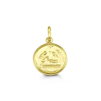 Baptism Disc Pendant in 10kt Yellow Gold