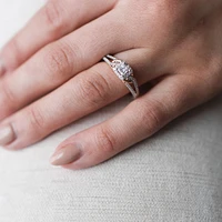 Enchanted Disney Aurora Engagement Ring with .50 Carat TW of Diamonds in 14kt White and Rose Gold