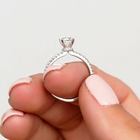Colourless Collection Solitaire Engagement Ring with .80 Carat TW of Diamonds in 18kt White Gold