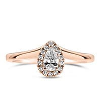 Colourless Collection Halo Engagement Ring with .27 Carat TW of Diamonds in 18kt Rose Gold