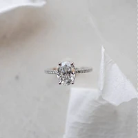 Oval Engagement Ring with 2.55 Carat TW of Diamonds in 14kt White Gold