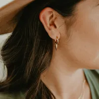 PJ x Shayla Stonechild Arrowhead Earrings with .02 Carat TW of Diamonds in Gold Plated Sterling Silver