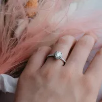 Eternal Allure Halo Engagement Ring with 1.30 Carat TW of Diamonds in 18kt White Gold