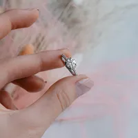 Eternal Allure Halo Engagement Ring with 1.30 Carat TW of Diamonds in 18kt White Gold