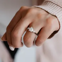 Eternal Trilogy 3 Stone Engagement Ring with 1.36 Carat TW of Diamonds in 18kt White Gold