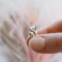 Eternal Icon Emerald Solitaire Engagement Ring with 1.63 Carat TW of Diamonds in 18kt Yellow Gold