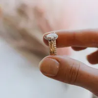 Eternal Wonder Pear Halo Engagement Ring with 1.17 Carat TW of Diamonds in 18kt Yellow Gold