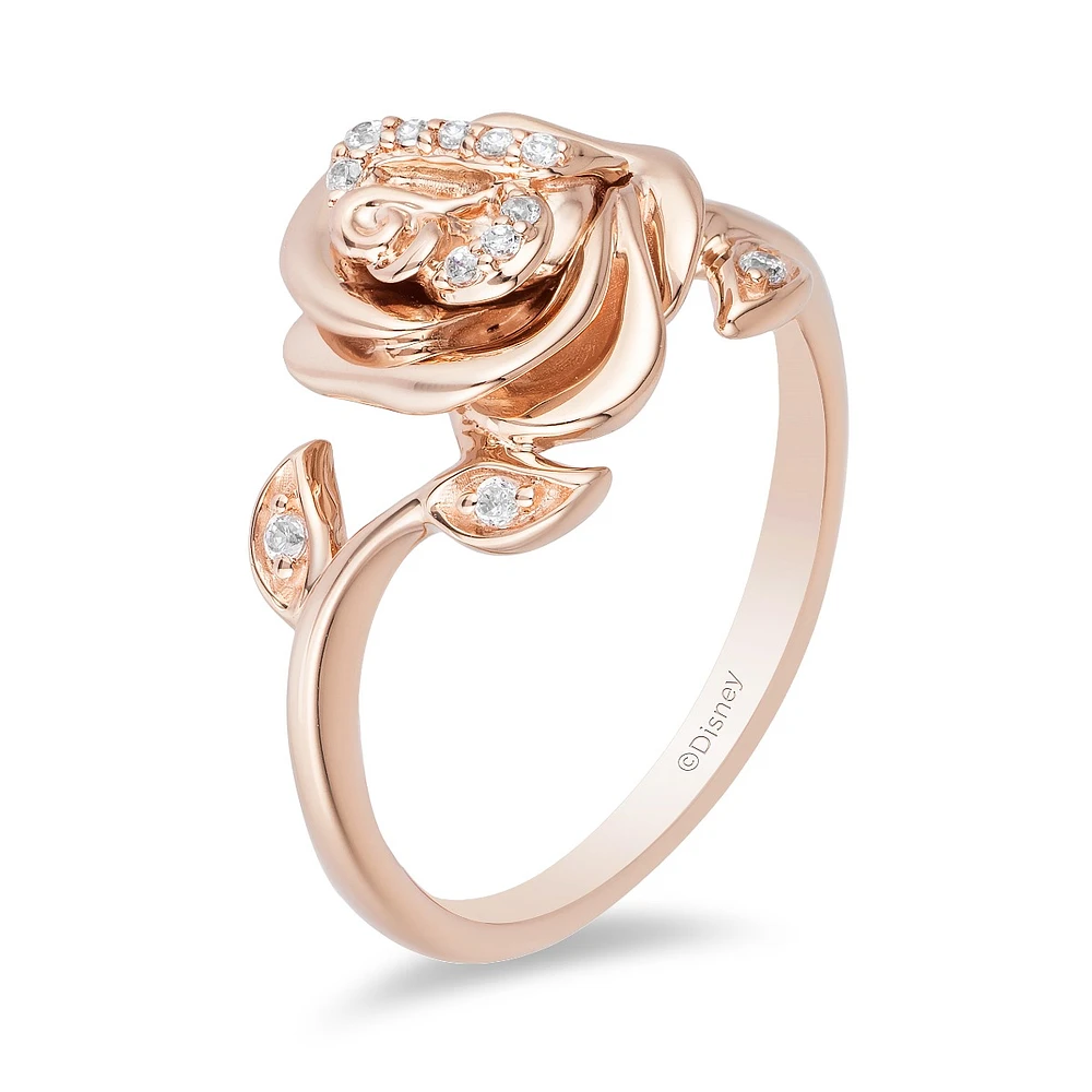 Enchanted Disney Belle Ring with .07 Carat TW of Diamonds in 10kt Rose Gold