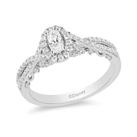 Enchanted Disney Ariel Engagement Ring with .63 Carat TW of Diamonds in 14kt White and Rose Gold