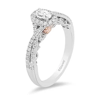 Enchanted Disney Ariel Engagement Ring with .63 Carat TW of Diamonds in 14kt White and Rose Gold