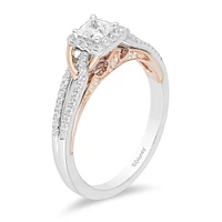 Enchanted Disney Aurora Engagement Ring with .50 Carat TW of Diamonds in 14kt White and Rose Gold