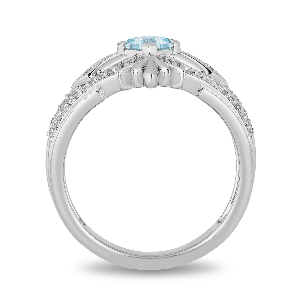 Enchanted Disney Elsa Ring with .25 Carat TW of Diamonds in Sterling Silver