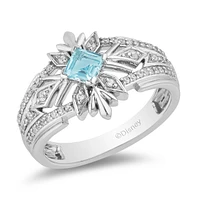 Enchanted Disney Elsa Ring with .25 Carat TW of Diamonds in Sterling Silver