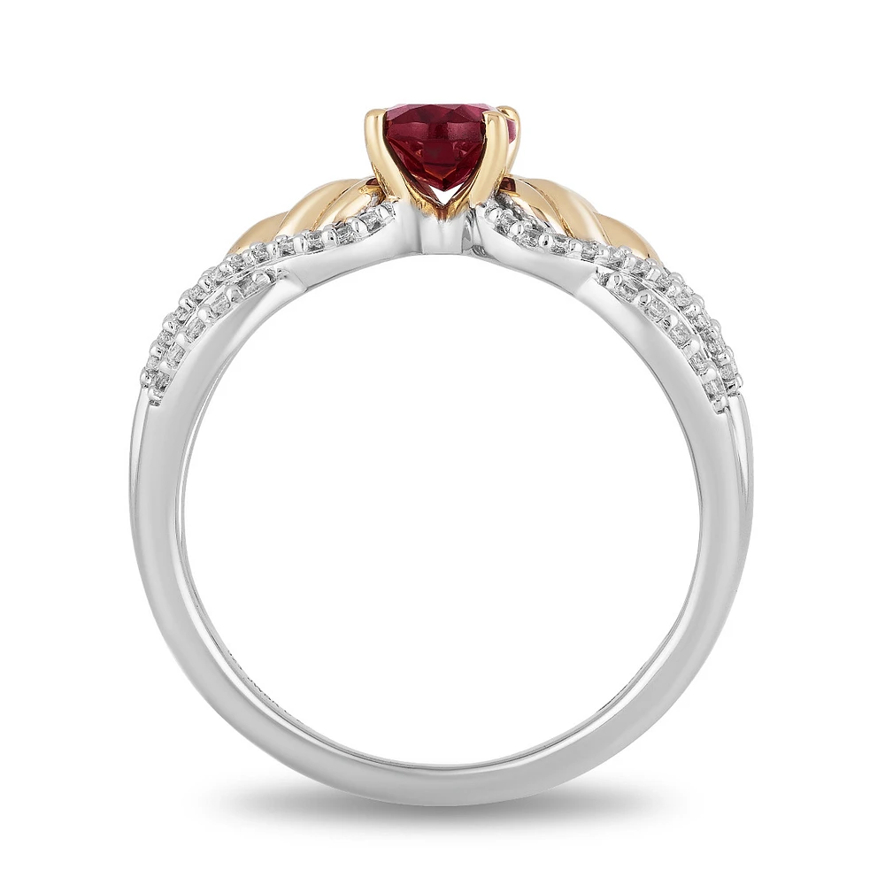 Enchanted Disney Anna Ring With .20 Carat TW of Diamonds in Sterling Silver and 10kt Yellow Gold
