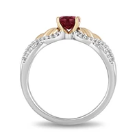 Enchanted Disney Anna Ring With .20 Carat TW of Diamonds in Sterling Silver and 10kt Yellow Gold