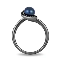 Enchanted Disney Villain Ursula Ring with .10 Carat TW of Black Diamonds in Black Rhodium Plated Sterling Silver