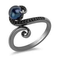 Enchanted Disney Villain Ursula Ring with .10 Carat TW of Black Diamonds in Black Rhodium Plated Sterling Silver
