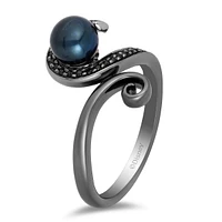 Enchanted Disney Villain Ursula Ring with .10 Carat TW of Black Diamonds in Black Rhodium Plated Sterling Silver